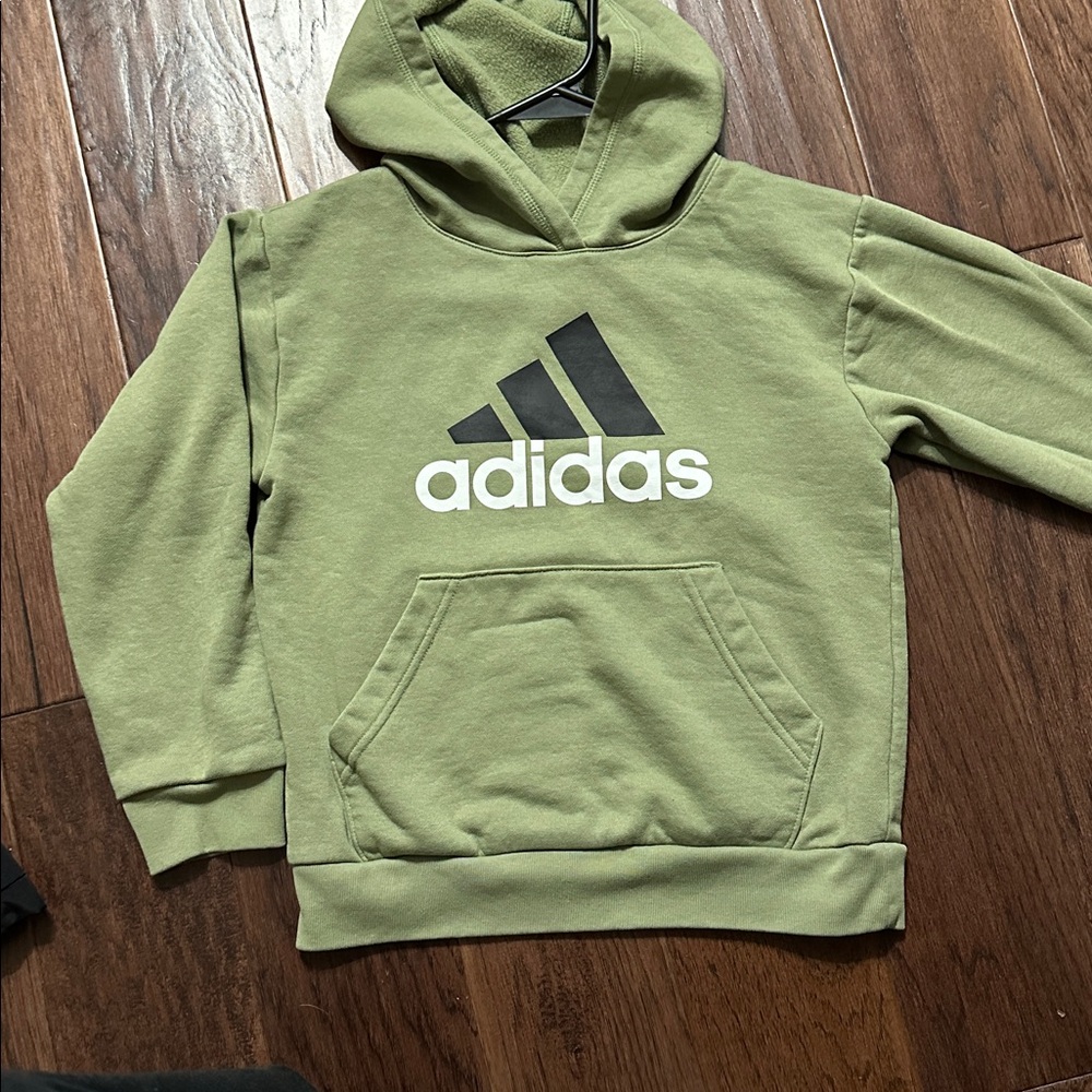 Adidas Kids Olive Green Hoodie small
